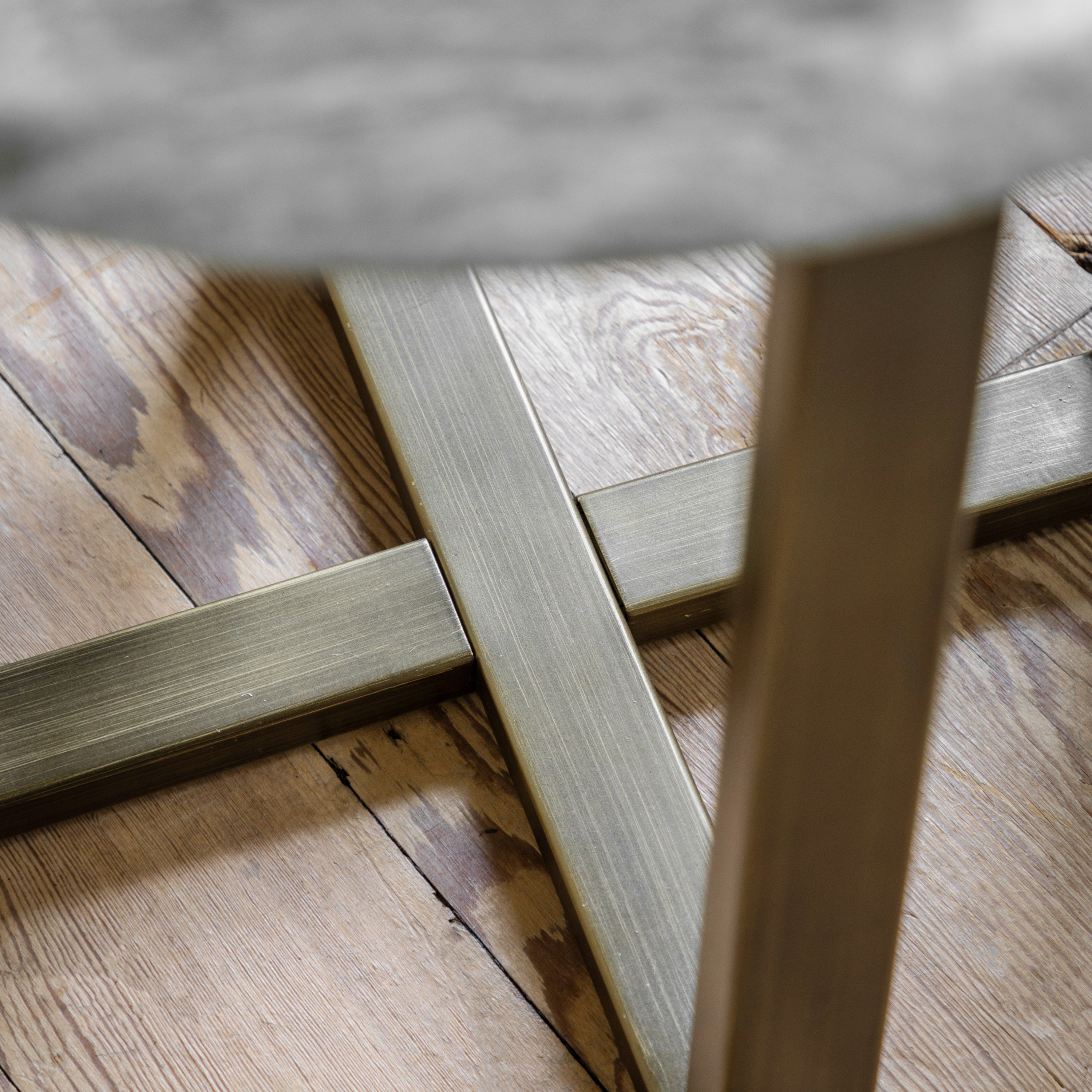 Bilbao Gold & White/Green Marble Effect Side Table